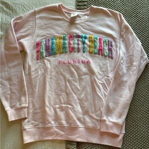 Pacifica Pink Sweatshirt with Colorful Embroidery